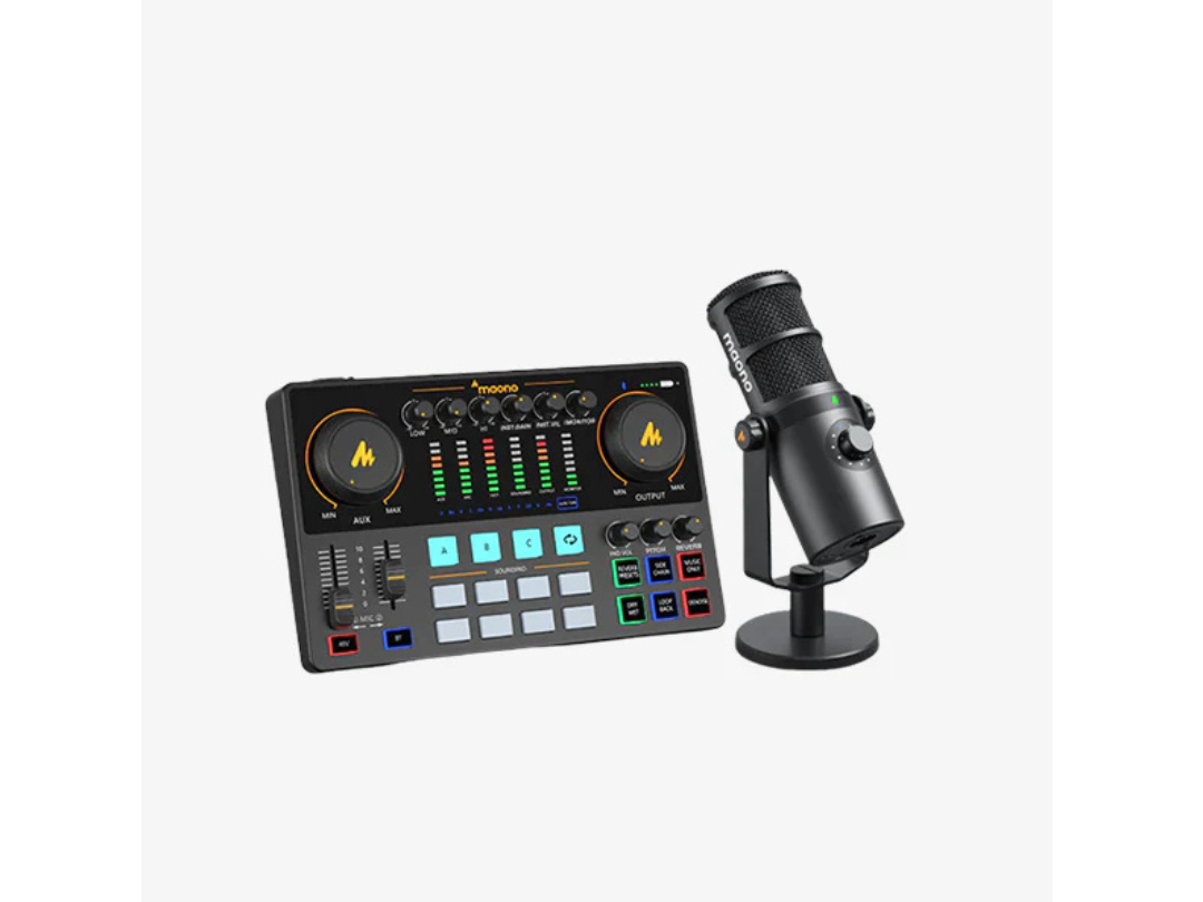 Maonocaster AME2A All-In-One Podcast Equipment Audio Interface Bundle with XLR Condenser Microphone for Recording, Streaming, Voice Over, Youtube, PC, Guitar - Black Maonocaster AME2A All-In-One Podcast Equipment Audio Interface Bundle with XLR Condenser Microphone for Recording, Streaming, Voice Over, Youtube, PC, Guitar - Black